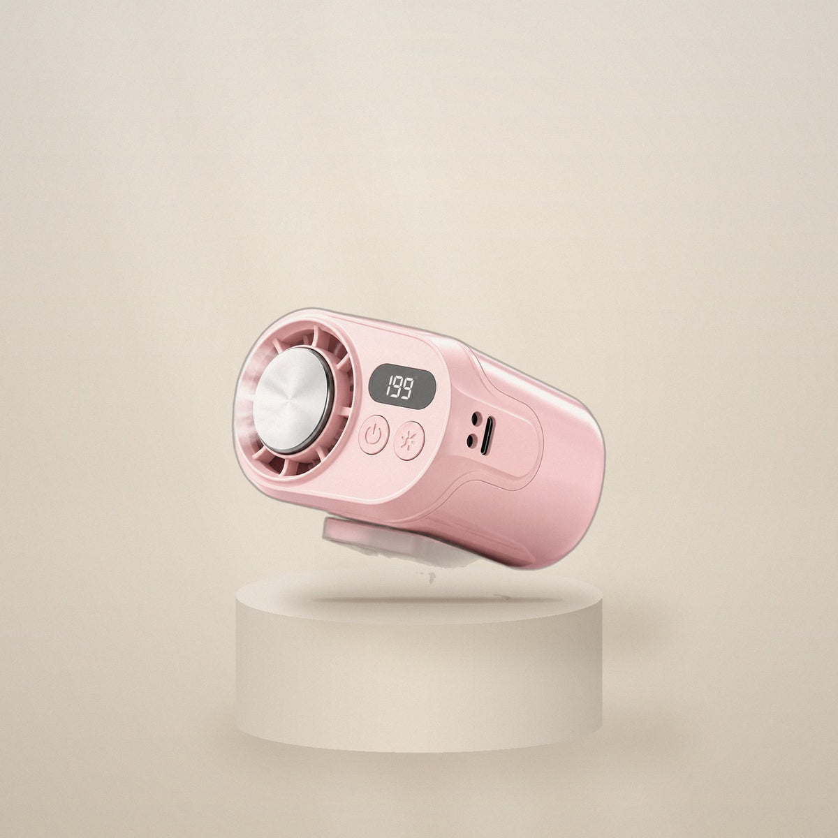 Fan Club Waist Fan in pink, clip-on fan with ice-touch plate